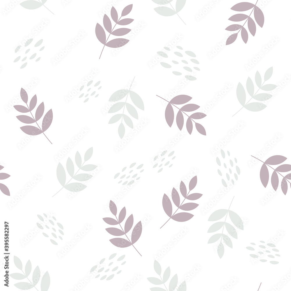 Floral pattern. Floral in blooming botanical motifs are scattered at random. Seamless vector texture. For trendy prints.
