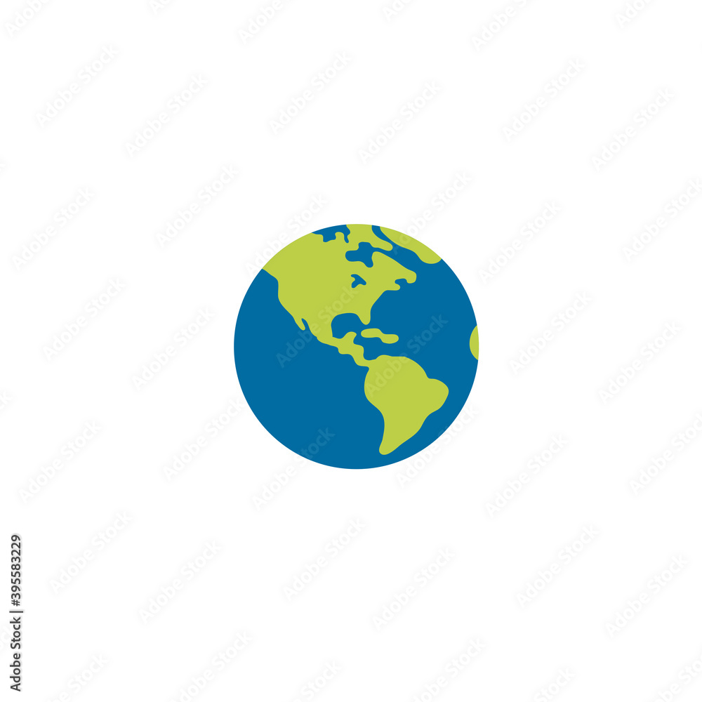 Fototapeta premium Globe showing Americas vector isolated icon illustration. Globe showing America icon