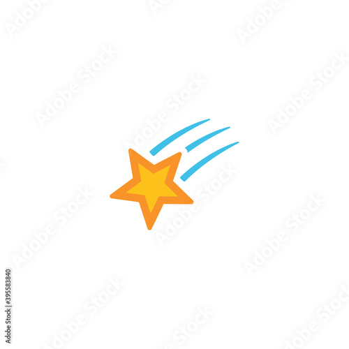 Shooting star vector isolated icon illustration. Falling star icon