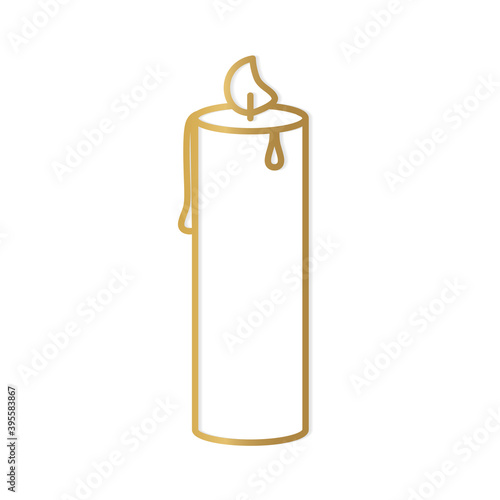 golden candle icon- vector illustration