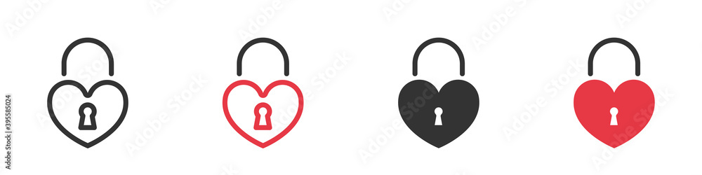 Heart Locks. Padlock concept. Locks set on white background. Vector illustration Heart Locks. Padlock concept. Locks set on white background. Vector illustration