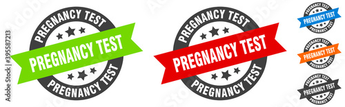 pregnancy test stamp. pregnancy test round ribbon sticker. tag