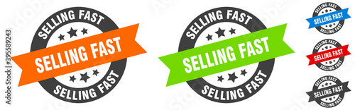 selling fast stamp. selling fast round ribbon sticker. tag