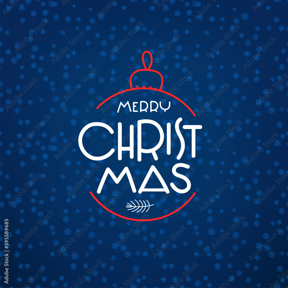 Merry Christmas lettering inscription with pattern with snowflakes Merry Christmas lettering inscription with pattern with snowflakes