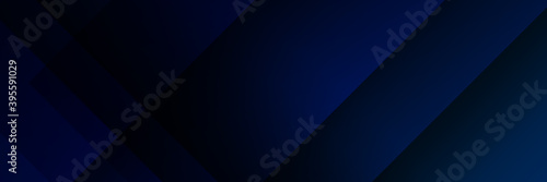 Blue banner background. Square shapes composition geometric abstract background. 3D shadow effects and fluid gradients. Modern overlapping forms © Roisa