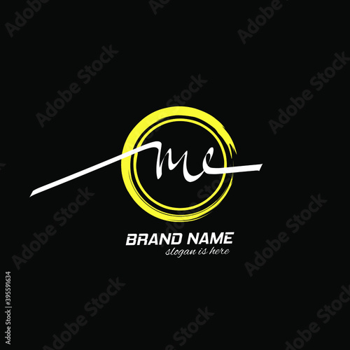 Me Initial logo handwriting template vecto