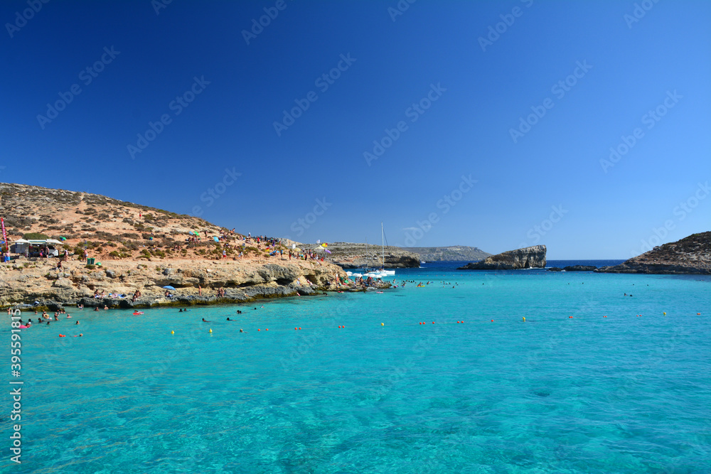 Blue Lagoon by Comino island, Malta.
