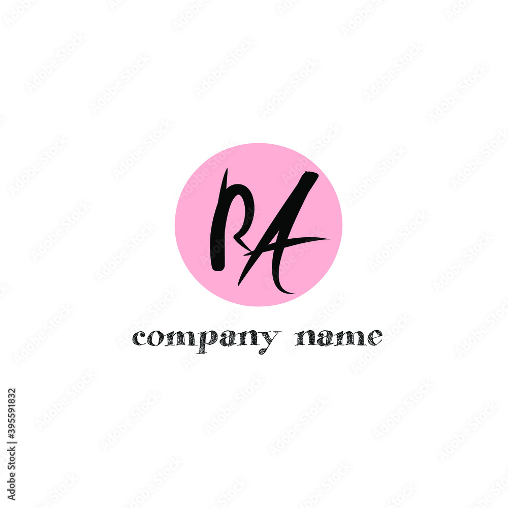 RA Initial logo handwriting template vecto