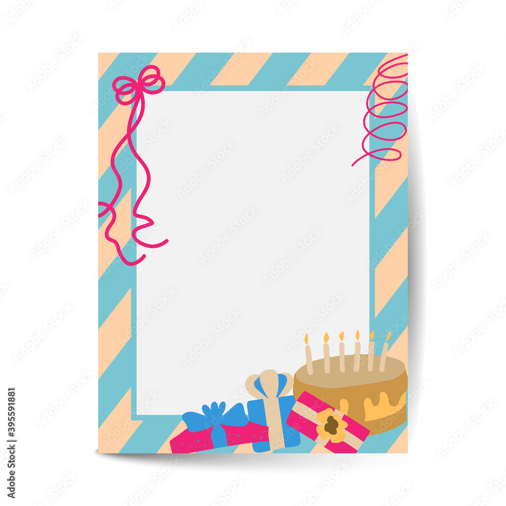 Obraz premium greeting and birthday invitation card layout template in A4 vector illustration