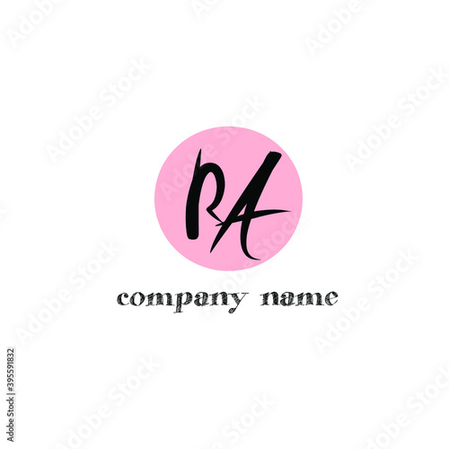 RA Initial logo handwriting template vecto