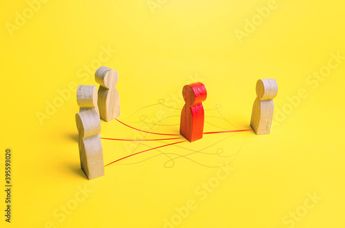 Photography Red man is a mediator between people