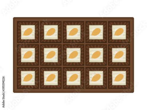 箱に入ったホワイトチョコレートスイーツのイラスト