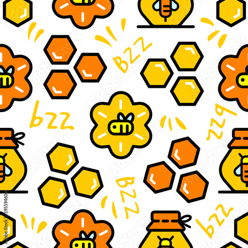propolis bee honey color seamless pattern