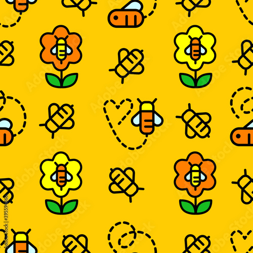 propolis bee honey color seamless pattern