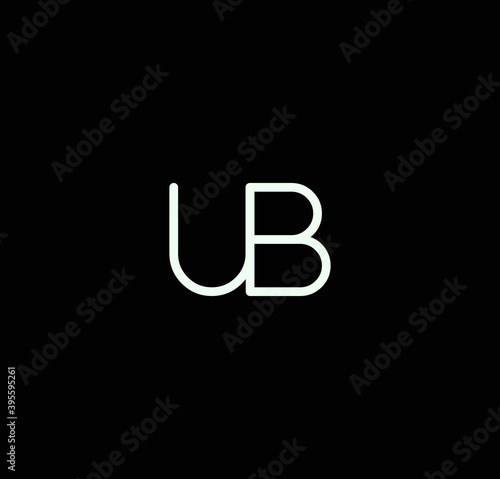 Letter UB alphabet logo design vector. The initials of the letter U and B logo design in a minimal style are suitable for an abbreviated name logo.