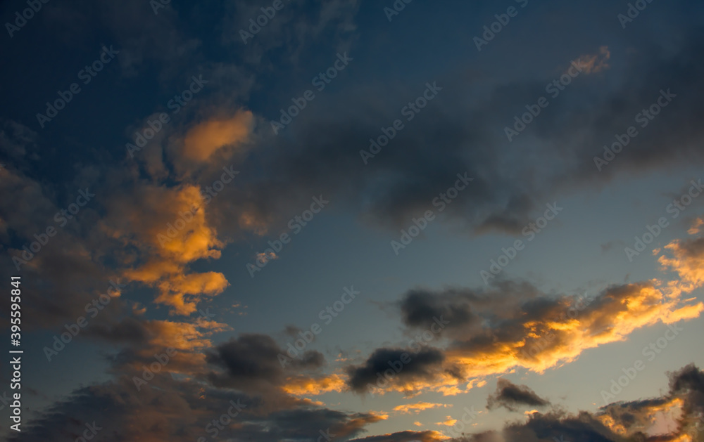 Russia. Republic of Karelia. Panorama of the evening sky over lake Ladoga near the city of Sortavala. Russia. Republic of Karelia. Panorama of the evening sky over lake Ladoga near the city of Sortavala.