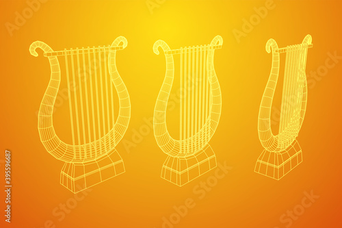 Ancient lyre or harp musical instrument