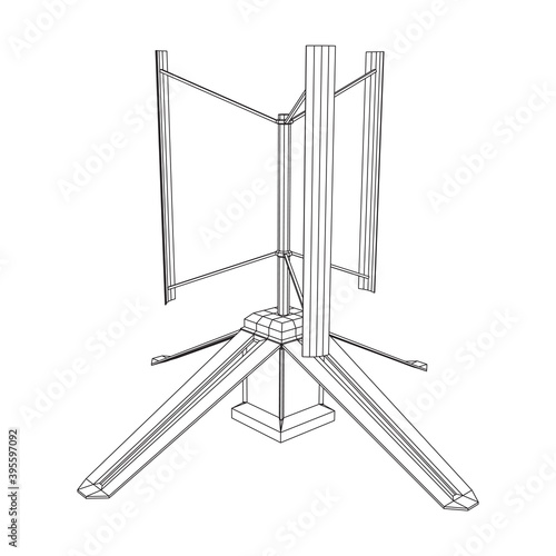 Darrieus wind turbine. Windmill generator