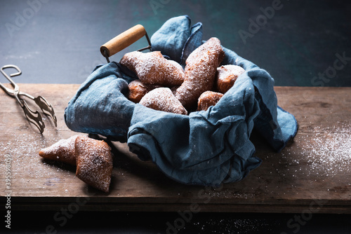 Vegan orange beignets (yeast particles baked in fat, seasoned with orange) photo