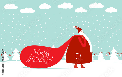 Funny Santa Claus with presents
