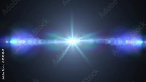 Optical lens flash effect, 4K light beam, high quality and realistic. the modern multi colored flash used for logo design and lighting is gradually getting brighter