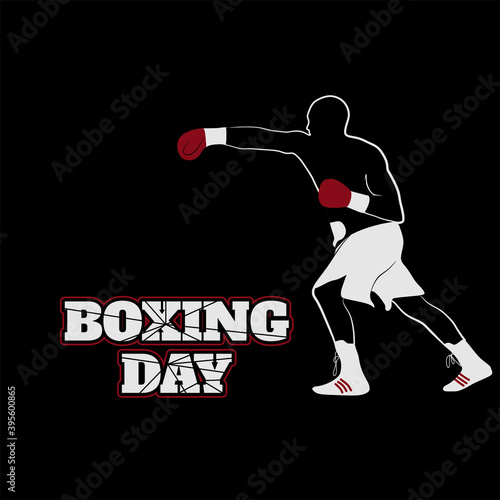 Boxing Day design with boxing fighter vector illustration. good template for boxing design.