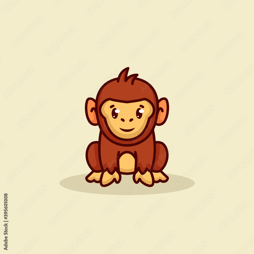 cute baby chimpanzee mascot design cute baby chimpanzee mascot design