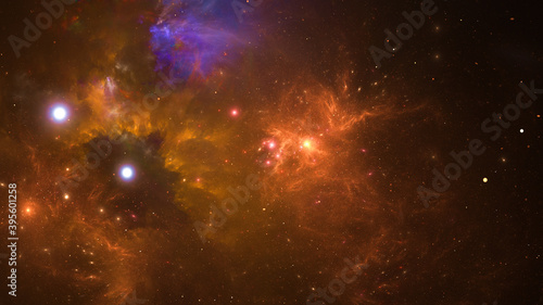 3d effect - abstract space scene © jhantares