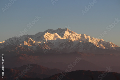 sunrise in the mountains(Kanchenjunga peak)