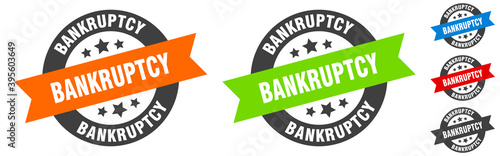 bankruptcy stamp. bankruptcy round ribbon sticker. tag