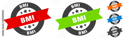 bmi stamp. bmi round ribbon sticker. tag