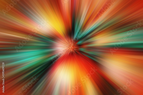 Orange and green bright multicolor abstract background, trails, lines and curves