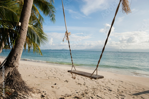 Rope swing on beach; Koh Pha Ngan; Thailand