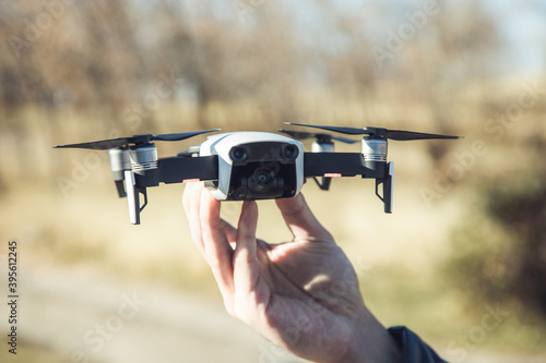 The drone and man hands