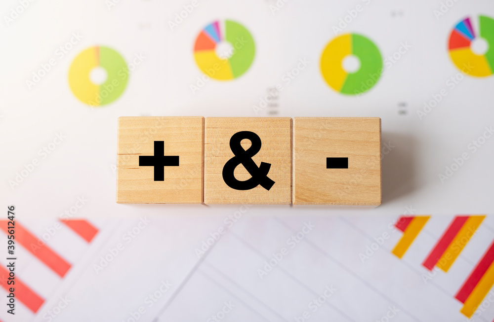 Minus vs plus signs, comparison of opposites, positive vs negative ...