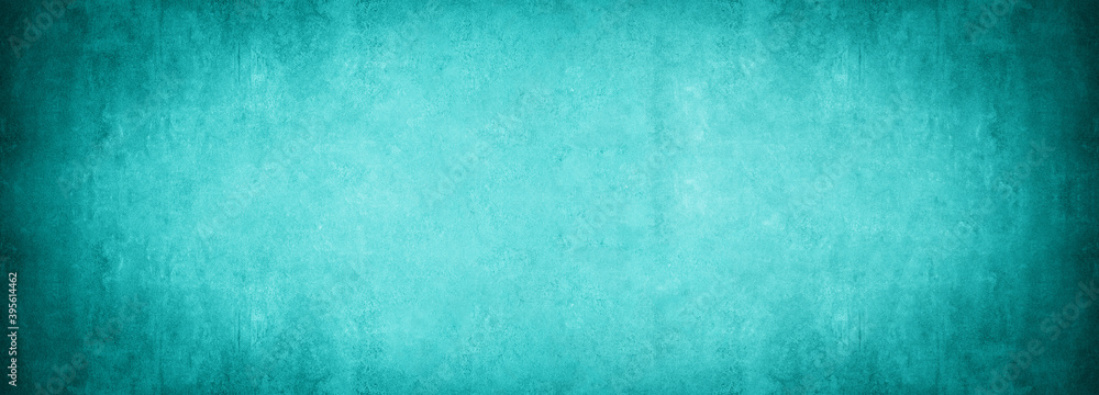 Abstract turquoise watercolor painted colored paper texture background banner panorama