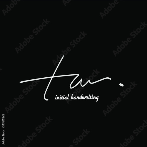 tw initial logo handwriting template vector