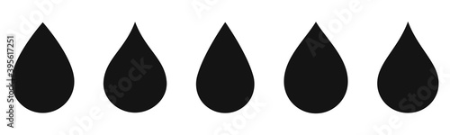 Water drop icons collection. Oil drop set vector