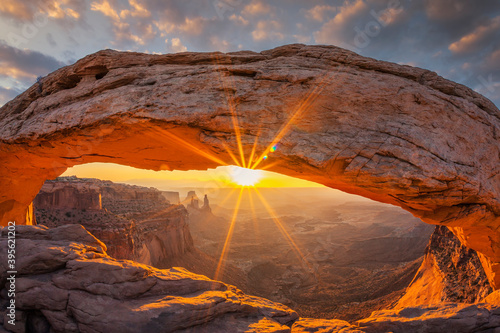 Famous sunrise at Mesa Arch