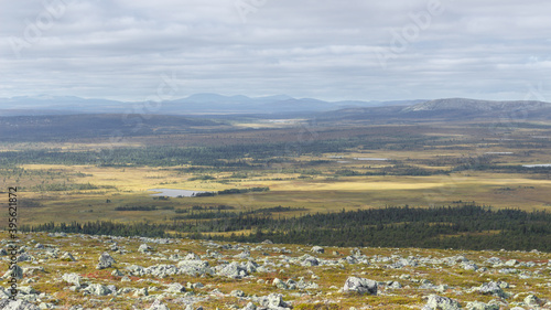 Stones on top of Vastervalen in the colors of summer, Sweden