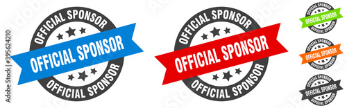 official sponsor stamp. official sponsor round ribbon sticker. tag