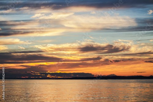 Dramatic and beautiful sunset seascape of Kushiro, Hokkaido, Japan © Wako