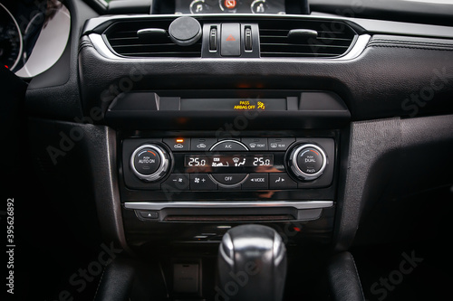 Modern sport car interior electronic safety systems