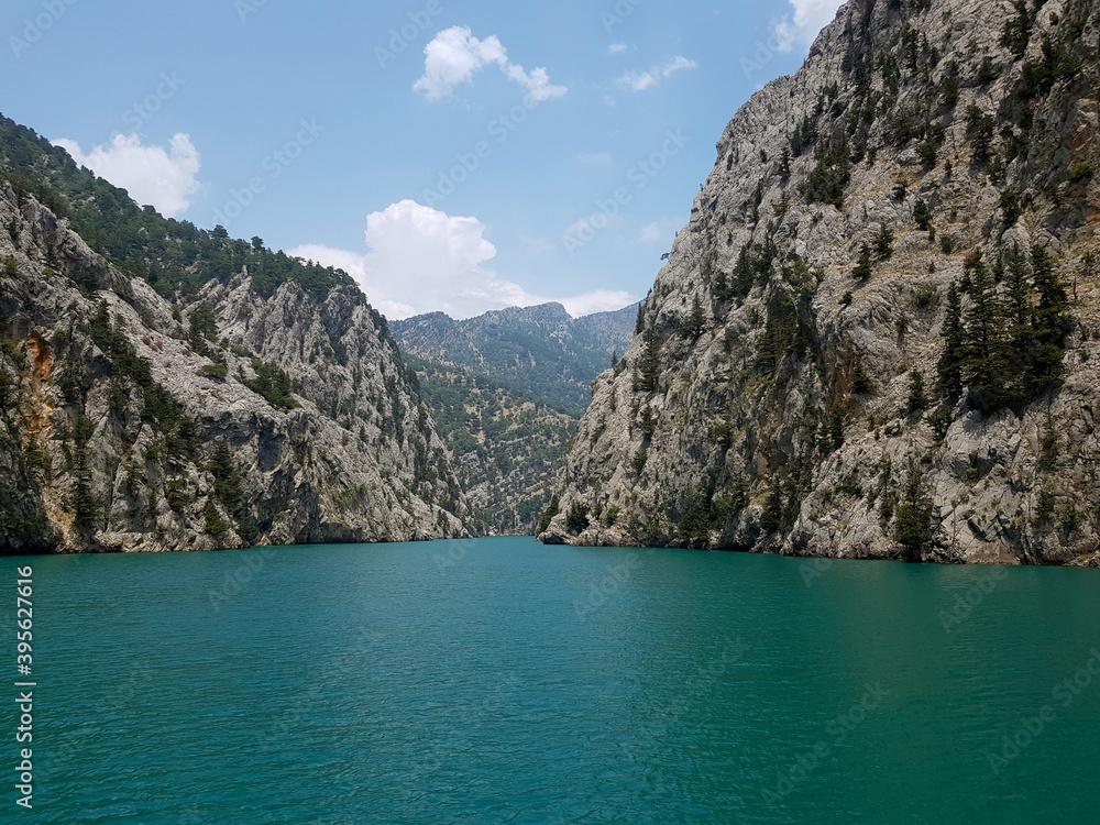 Green Canyon lake in Turkey. Mountain river. Mountain view