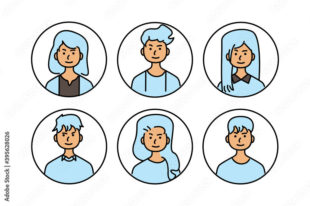 Collection avatar male and female design isolated on white background Collection avatar male and female design isolated on white background