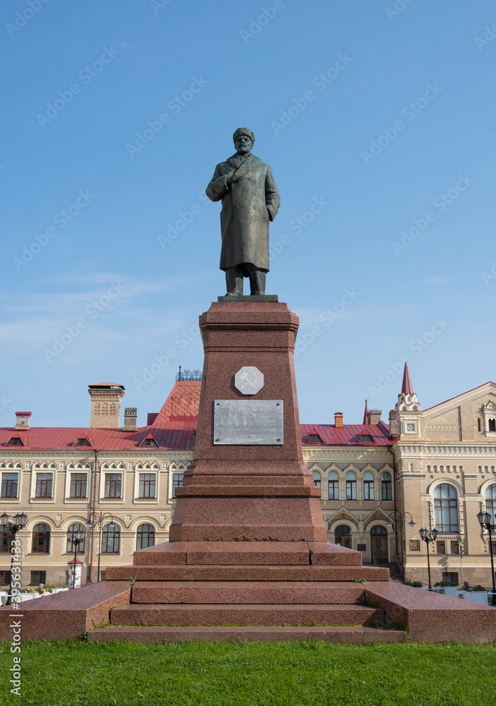 Monument to V.I. Lenin on Red Square, Rybinsk, Yaroslavl region, Russia