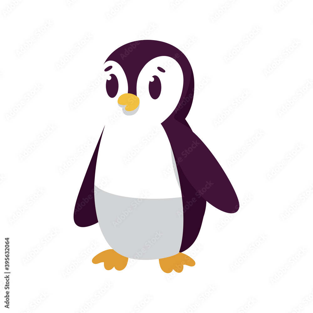 Fototapeta premium Isolated cartoon of a penguin - Vector illustration