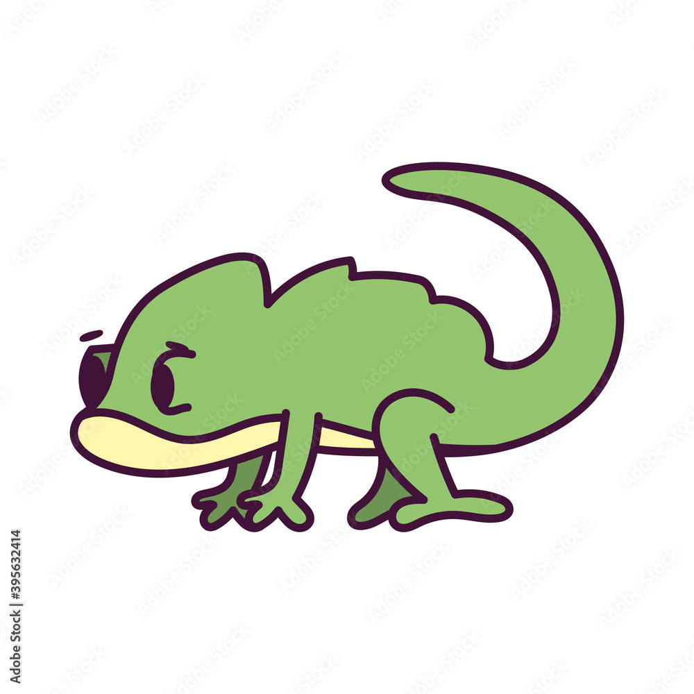 Isolated cartoon of a chameleon - Vector illustration