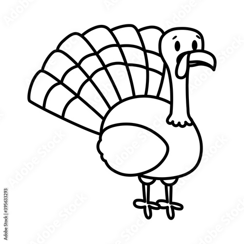 Isolated cartoon of a turkey bird - Vector illustration