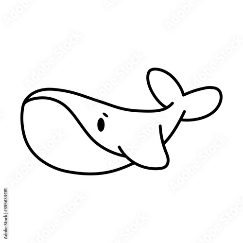 Fototapeta Naklejka Na Ścianę i Meble -  Isolated cartoon of a whale - Vector illustration